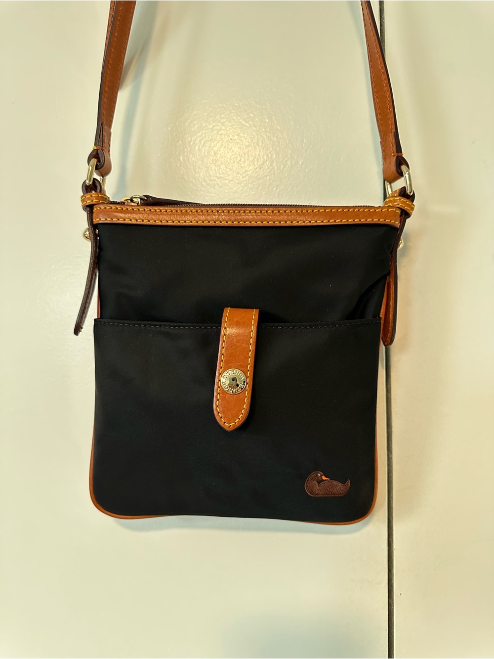 Dooney & Bourke nylon and leather trim crossbody purse
